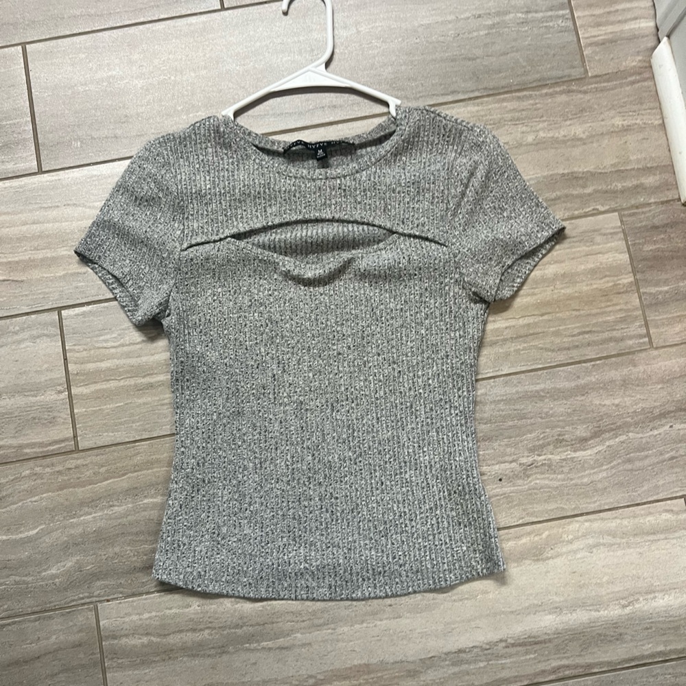 Grey ribbed top